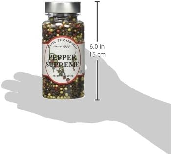 Olde Thompson Pepper Supreme, Whole Pepper Blend with White, Black, Pink, and Green Peppercorns, Refill for Pepper Grinders, 7.2 Ounce
