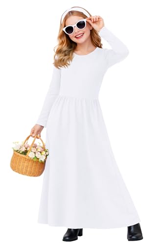 Image of Deerose Girls Maxi Dress Short Sleeve Casual Long Dresses with Pockets 5-14 Years