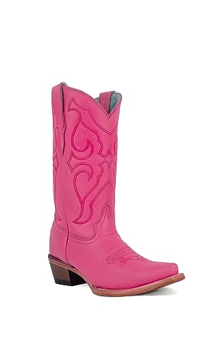 CORRAL TEEN'S FUCHSIA LEATHER AND EMBROIDERY, CORRAL 43.8 X 34.8 X 11.0 SOLE,COWHIDE LEATHER, WESTERN BOOT, T0148