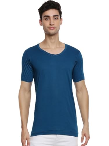 Image of RAMRAJ COTTON Men White Round Neck Half Sleeve Cotton Undershirt /Vest /Banian|Moisture Wick Vest|Soft Fabric