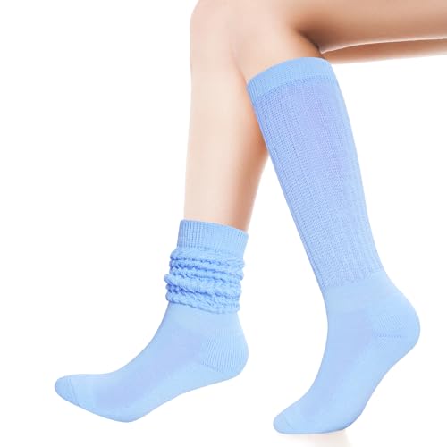 Image of Gvhntk Slouch Socks Women 80s 90s Scrunch Socks Extra Long Slouchy Sock Knee High Sock