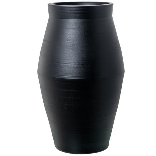 Pot en céramique noir mat grand cache-pot design DRW 51cm