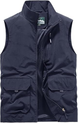CwccLSH Multifuncional Camiseta sin Mangas Ligera for Hombre, Informal, Multifuncional, for Caza al Aire Libre, Senderismo, Chaleco Multibolsillos, Pesca, fotografía(XX-Large)