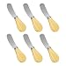 Futu Cheese Spreaders with Bamboo Handle, 5 Inch Stainless Steel Butter Spreader, Deluxe Sandwich Cream Cheese Condiment Knives- 6 Pieces