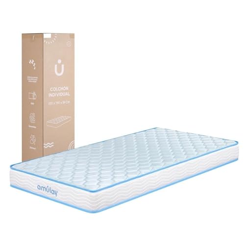 La mejor selección de Colchones Individuales en Oferta de esta semana. 44 Amulay Colchón Individual Memory Foam Premium 100 × 190 × 18 cm | Espuma Alta Densidad Ergonómico en Caja