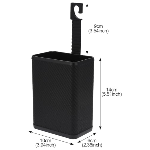 Image of JSCARLIFE Car Trash Can, Car Mounted Garbage Bin, Front and Rear Seats, Door Mounted Storage Box, Multifunctional Garbage Bag for Storing Automotive Supplies (Carbon Grain), ST-T2219-6