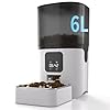 Automatic cat feeders with 6l large capacity food storage timed pet feeders with programmable feeding schedule detachable for easy clean up to 36 portions per day for large dog 25 cup  urban country home decor
