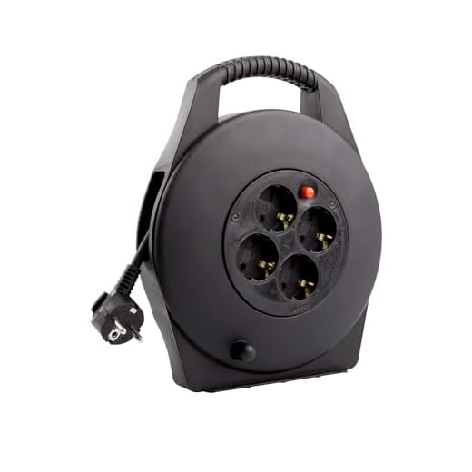 Carrete Alargador de Cable 10m Negro efectoLED