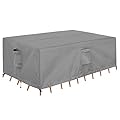 OutdoorLines Outdoor Waterproof Patio Table Furniture Set Covers - Rectangle Couch Sectional Cover Outside Weatherproof Patio Furniture Covering for Deck, Lawn and Backyard 90"L x 64"W x 28"H, Grey