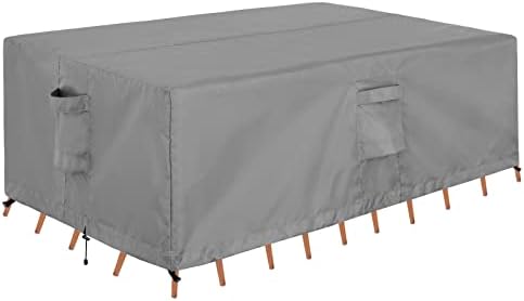 OutdoorLines Outdoor Waterproof Patio Table Furniture Set Covers - Rectangle Couch Sectional Cover Outside Weatherproof Patio Furniture Covering for Deck, Lawn and Backyard 74"L x 47"W x 28"H, Gray