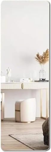 どこにでも貼れる割れないミラー 貼るミラー 壁掛けミラー 姿見 全身鏡 アクリルミラー レンズ 壁掛けミラー 化粧鏡 ソフトミラー (丸い角,40*120CM)