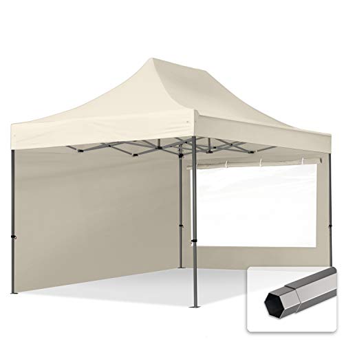 TOOLPORT Faltzelt Faltpavillon Pavillon 3x4,5m - mit 2 Seitenteilen...