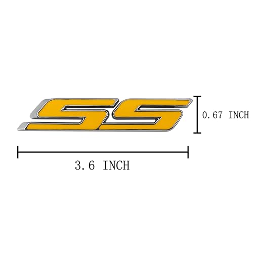 Image of 1PC SS Emblem 3D Metal Car Sticker Decoration Car Side Rear Badge for Cars Trucks SUV Luggage Computers (Yellow Silver)