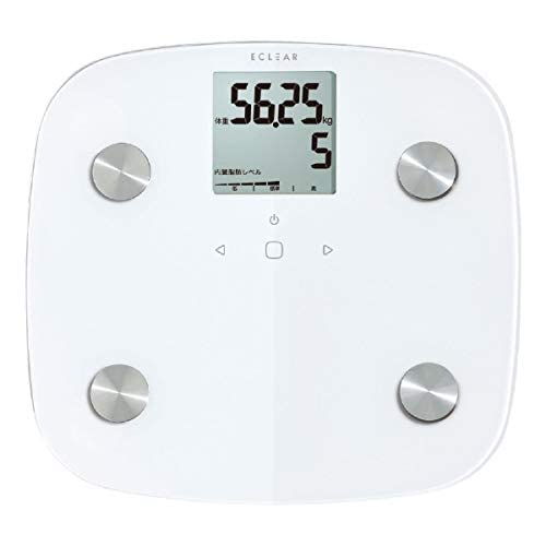 エレコム 体重計 体組成計 スマホ連動 (データ手動入力式) バックライト付 【 体重 体脂肪率 内臓脂肪レベル BMI 骨格筋率 骨量 基礎代謝 】 50g単位測定 エクリア ホワイト HCS-FS01XWH