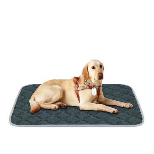 furrybaby Dog Bed Mat Flat Crate Mat with Anti-Slip Bottom Machine Washable Pet Kennel Pad for Dog Sleeping (L 42x28'', Grey Mat) 42.0"L x 28.0"W x 0.