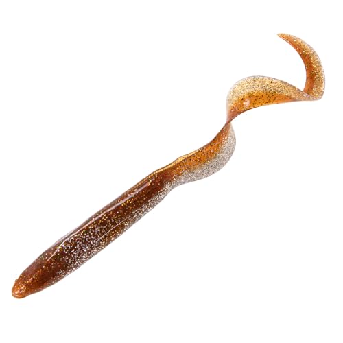 Dr.Fish 5 Pack Sand EEL Lures Saltwater Soft Fishing Lures Swimbait 6 Inch 3/8oz Surf Fishing Creature Baits Soft Plastic Artificial Ribbontail Worm Brown Flash
