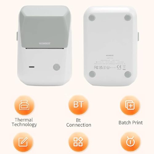 Mini Impressora térmica bluetooth Branco/Cinza etiquetadora Portátil para Celular Niimbot Etiqueta D