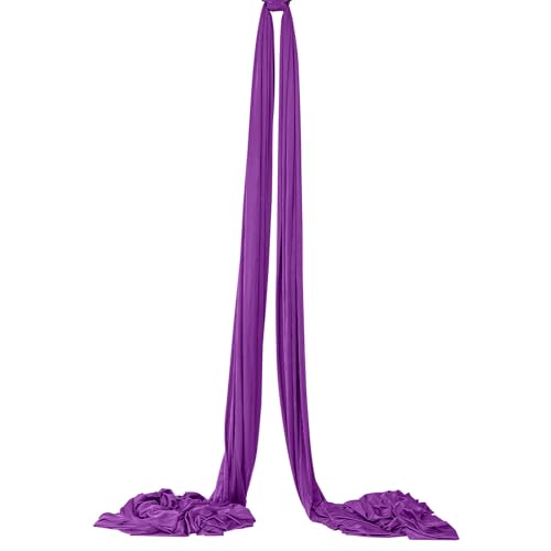 Houseables Aerial Silks, Yoga Swing, Aerial Yoga Hammock, Ariel Silk, Gymnastics Swing, Acrobatics Equipment, for Home, Indoor, Outdoor, Arial Setup, Rig, Sling, Portable, 13 Yard, Purple