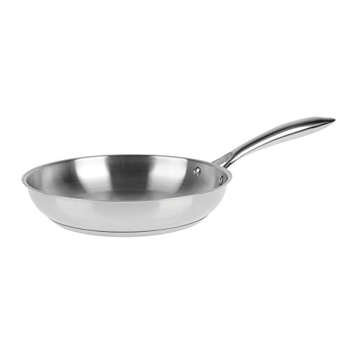 Sitram 711602 Poêle Charleston Ø 24 cm en acier inoxydable Triply – Fond épais pour diffusion optimale de la chaleur – Manche inox riveté ergonomique...