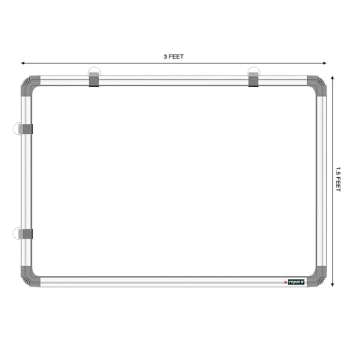 Image of YAJNAS Non-Magnetic 1.5x3 feet Double Sided Whiteboard & Chalkboard Both Side Writing Board with 1 Marker and 1 Duster - Set of 3 Items