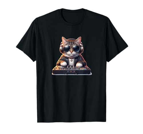 HOUSE CAT Funny DJ Controller Music Party Gafas de sol Meme Camiseta