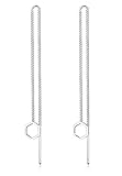 Elli Ohrringe Damen Ketten Look mit Hexagon Anhänger Basic aus 925 Sterling Silber