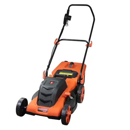 FfiMe Electric Lawn Mower, 1600W, 45L Large Grass Collection Box, 38cm Cutting Width, 5 Adjustable Cutting Heights, Silent Brushless Motor, Foldable for Storage, Cordless Lawn Mower