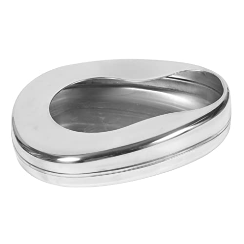 GALPADA Urinoir En Acier Inoxydable Bassin De Lit Horizontal Léger Portable Pour Soins à Domicile Personnes Alitées Et Handicapées