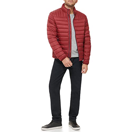 Image of Tommy Hilfiger Mens Embroidered Logo Puffer Jacket