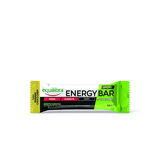 Equilibra Integratori Alimentari, Barretta Energy Bar Banana Choco Crisp, con Vitamina B1, Barretta Energetica, Gusto Banana Choco Crispy, Fornisce Zuccheri e Carboidrati, 20 Barrette da 50 g - Image 3