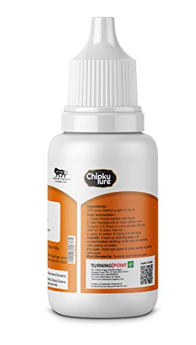 Image of Chipku - Fruit Fly Bactocera Dorsalis attractant Recharge Liquid Methyl Eugenol, Long Lasting 100% Organic, Easy to Use for Mango, Papaya, Spota, Guava, Pomegranate, Sweet Fruit- 25 ml (Pack of 1)