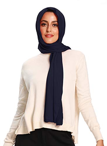 Hijab for Women Jersey Hijab Scarfs for Women Head Scarf Muslim Head Wraps (Navy Blue) Hijab for Women Jersey Hijab Scarfs for Women Head Scarf Muslim Head Wraps (Navy Blue)