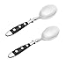 Kerafactum 2 łyżeczki do kawy łyżeczki łyżeczki do herbaty łyżeczki do ciasta Loeffel zestaw łyżeczek do kawy do deserów, nitowane łyżeczki deserowe sztućce z czarnymi uchwytami w stylu wiejskim łyżki do lodów z możliwością rozszerzenia Coffee Spoon