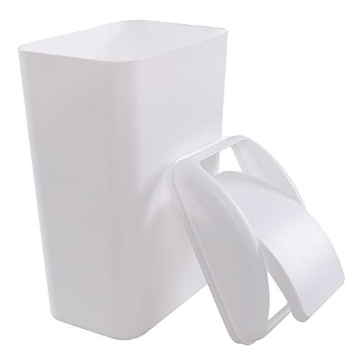 Caneca de basura rectangular con tapa basculante blanca 12 L miniatura 7
