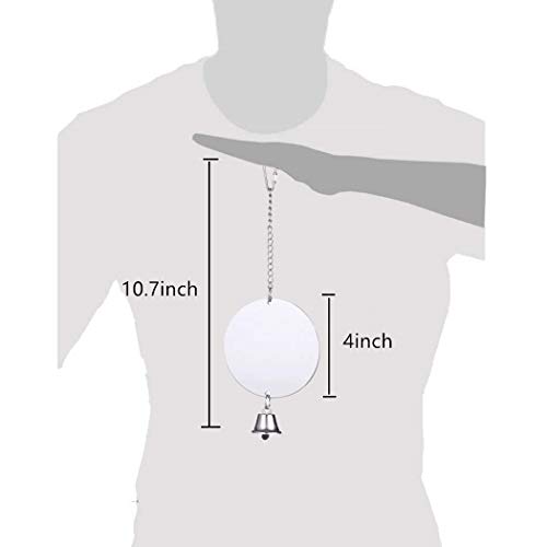 Hypeety Brinquedo de espelho de pássaro para animais de estimação com sinos para pendurar periquito,