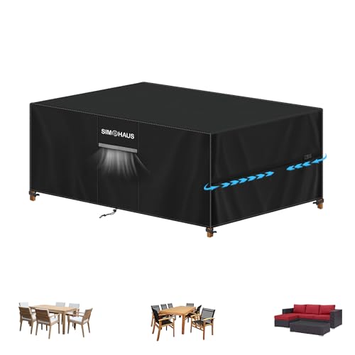 SIMPHAUS Abdeckung Gartenmöbel 160x90x75cm Wasserdicht Abdeckplane Gartenmöbel,Gartentisch Abdeckung,Schutzhülle für...