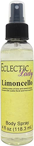 Eclectic Lady Limoncello Body Spray, Double Strength, 8 ounces, Body Mist for Women with Clean, Light & Gentle Fragrance, Cologne with Soft, Subtle Aroma For Daily Use