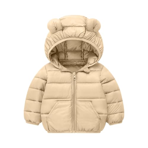 Puffer Padded Jacket for Toddler Boys Girls Kids Winter Coats Light Outwear Cute Bear Ears with Hood Clothing