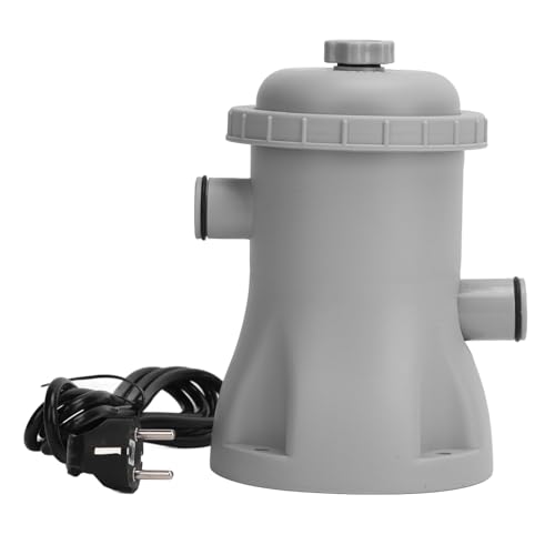 CCYLEZ Bomba de Filtro de Piscina de Cartucho de 330gph, Bomba de Piscina sobre el Suelo con GFCI y Válvula de Drenaje, para Todos los Tamaños, Conjunto (EU Enchufe 220V)