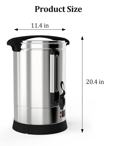 Image of 100-Cup Commercial Coffee Urn - 14l Large Stainless Steel Electric Coffee Maker for Churches, Meeting Rooms, Lounges, and Large Gatherings
