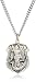 Zemmys Saint Michael Patron of Police Officers Shield Pendant Necklace,Silver,Small