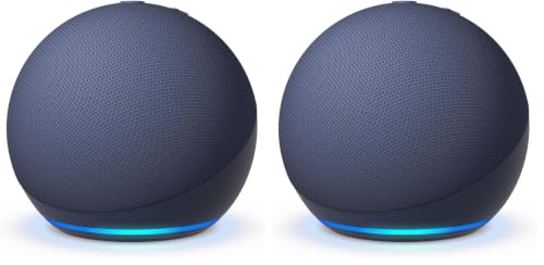 Amazon Echo Dot (newest model) - Vibrant sounding speaker, Designed for Alexa+, Great for bedrooms, dining rooms and offices, Deep Sea Blue (Pack of 2)
