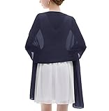 Shawl Wrap Soft Chiffon Scarve Scarf For Evening Party Dresses Wedding Stole(Navy)