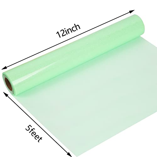 Image of guangyintong Heat Transfer Vinyl Roll, Glow Glitter Light Green, 12'' x 5ft, HTV Tape for T-Shirts, All Cutter Machine Compatible, Waterproof, Easy to Cut & Weed