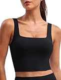 BAYDI Clouduxi Damen Sport BH Quadrat-Ausschnitt Crop Tops Gepolstert Ohne Bügel Yoga Tank Top Fitness Workout Sports Bra