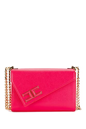 Elisabetta Franchi Autunno Inverno 19/20 borsa fucsia con logo effetto  specchio - BS-11A-96E2-V199 560