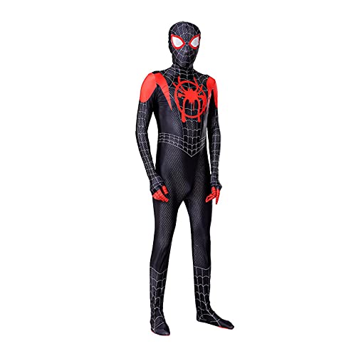 Miles Morales Spiderman Kostuum Unisex Kids Volwassen Halloween Suit Spandex Zentai Catsuit Christmas Carnaval Bodysuit Verjaardag Disease Spelen Jumpsuit,Black-Kid M (105~115) - Image 3