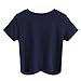 JINKESI Women's Summer Causal Short Sleeve Blouse Round Neck Crop Tops Twist Front Tee T-Shirt Navy Blue-Small