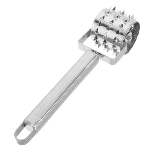 CHILDWEET Mazo Ablandador de Carne de Acero Inoxidable Plata Diseño Antideslizante para Cocinar, Herramienta Portátil Que Ahorra Cocina