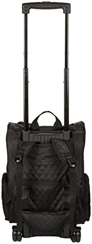 Snoozer Roll Around Travel Dog Carrier Backpack 4-in-1- Rolling Backpack Pet Carrier with Wheels for Cats & Dogs, Pet Stroller, Travel Bag for Pets Up to 15 Lbs - Black, Medium